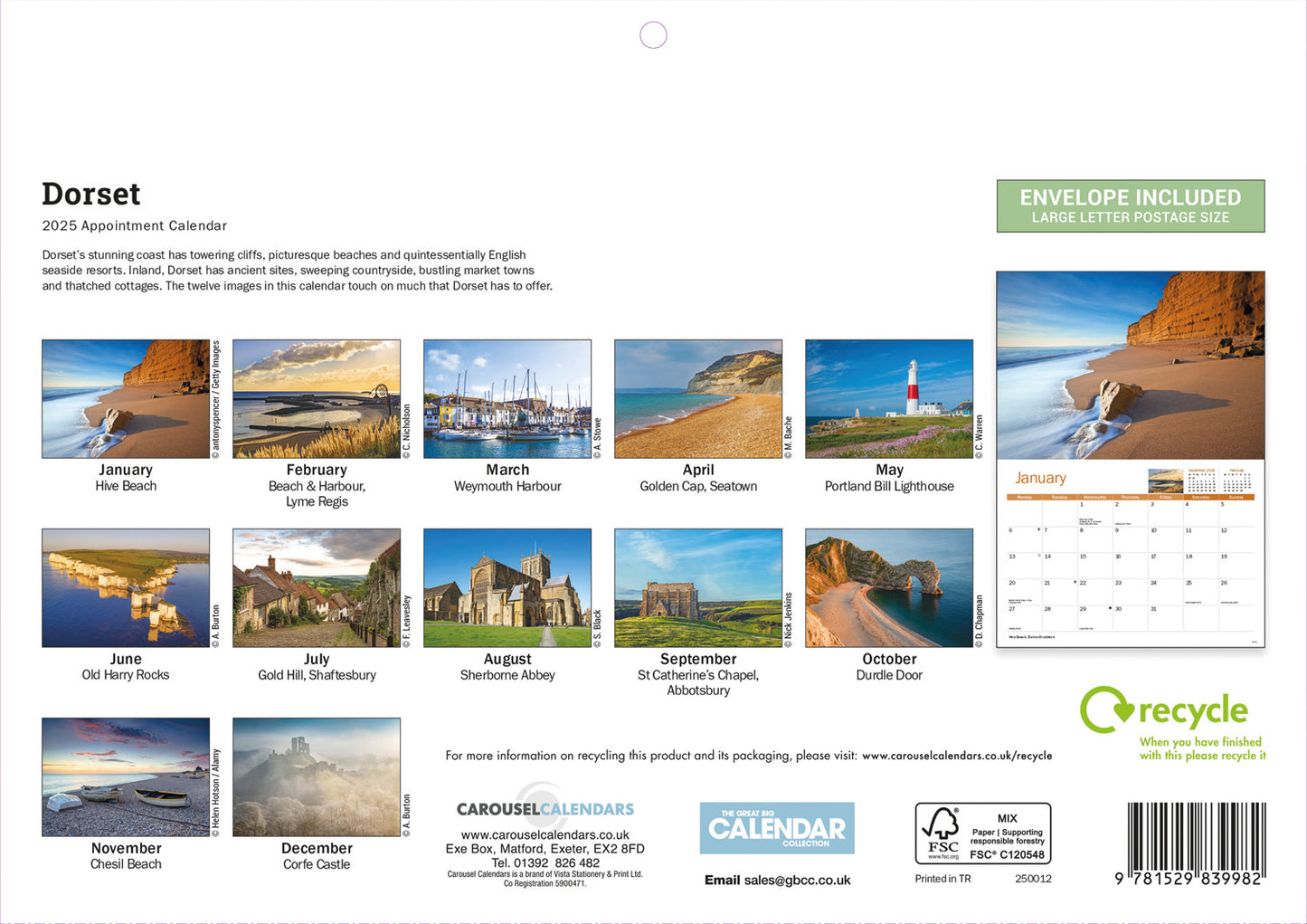 Dorset A4 Calendar 2025