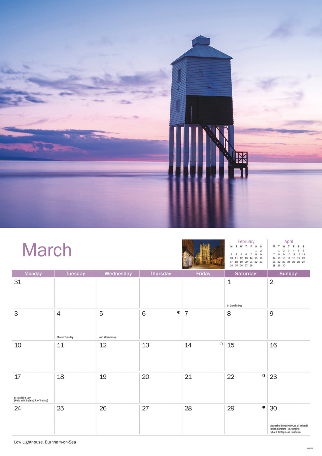 Somerset A4 Calendar  2025