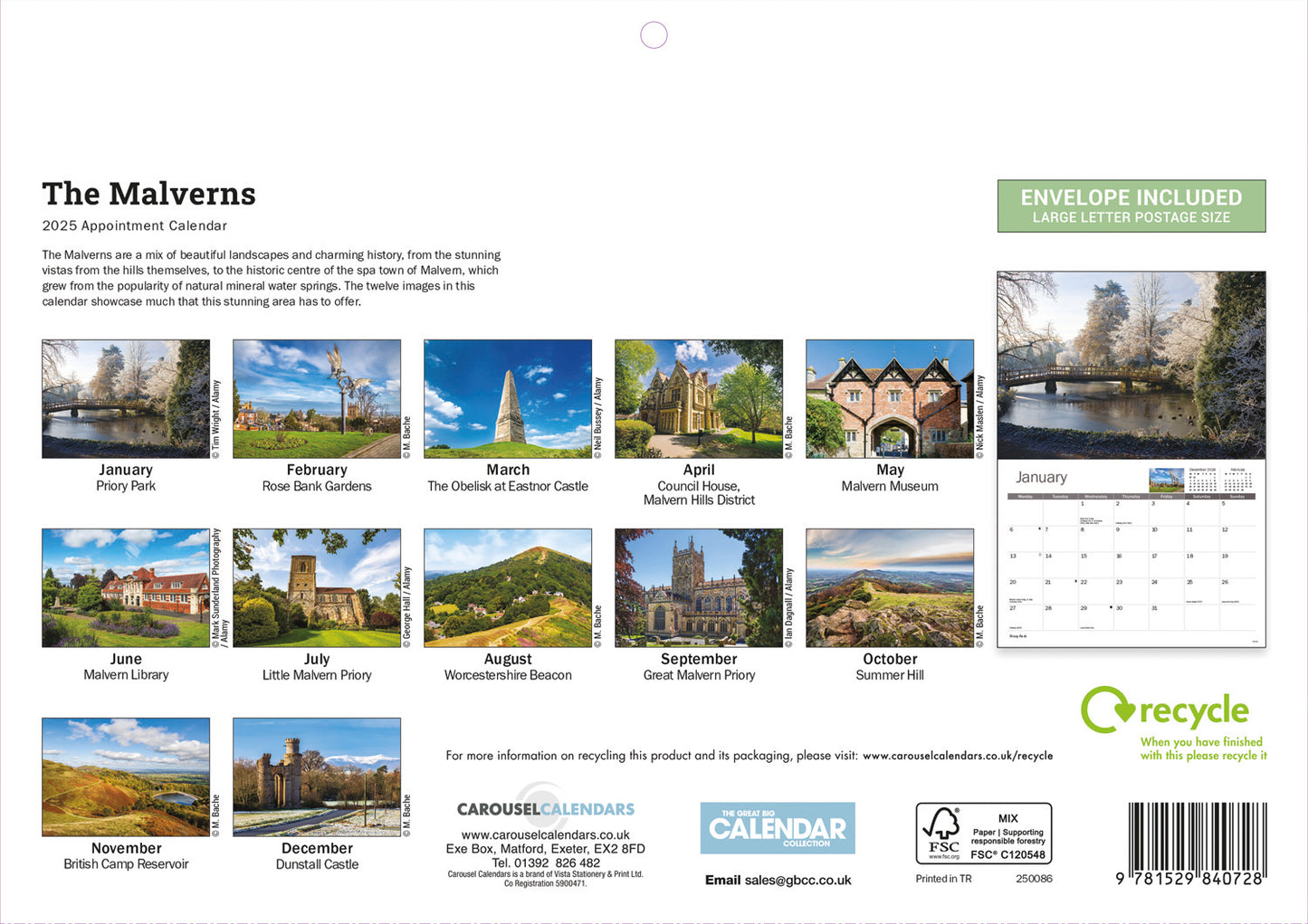 The Malverns A4 Calendar 2025