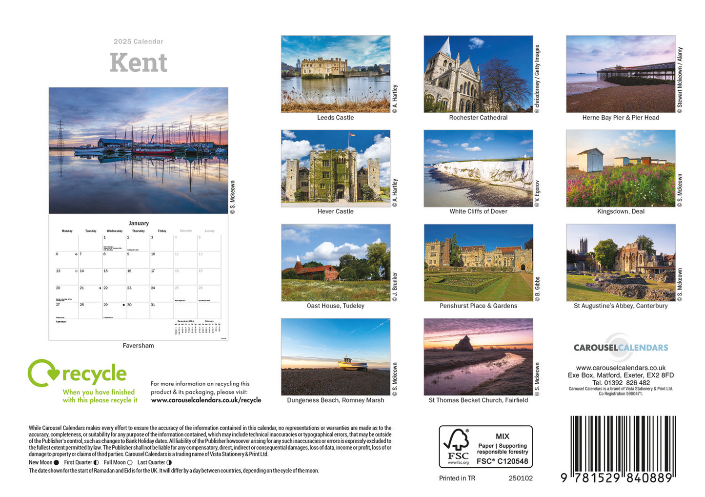Kent A5 Calendar 2025