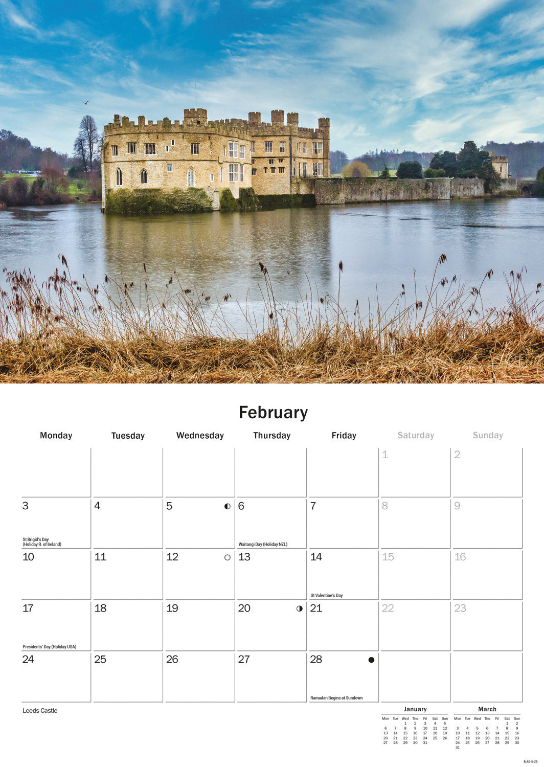 Kent A5 Calendar 2025