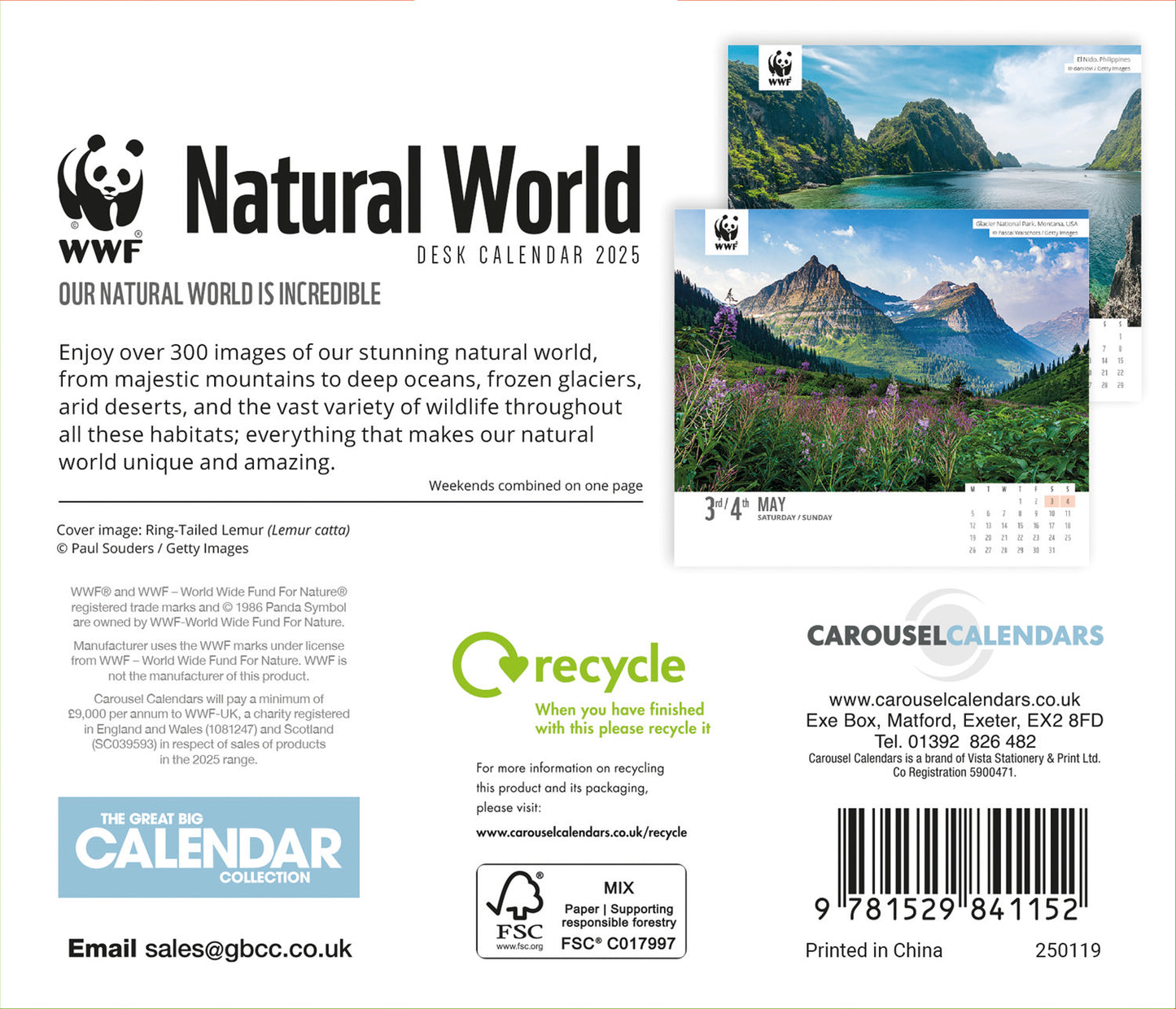 WWF Natural World, Box Calendar 2025