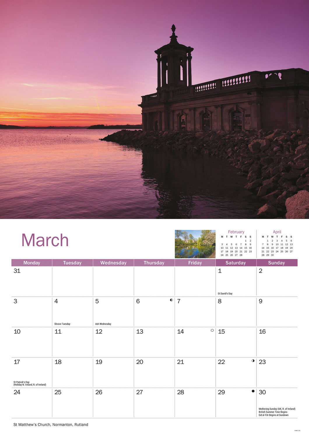 East Midlands A4 Calendar 2025