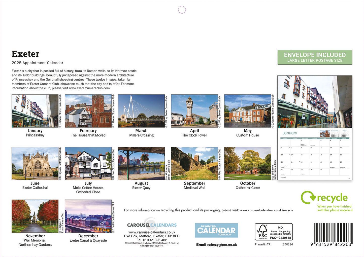 Exeter A4 Calendar  2025