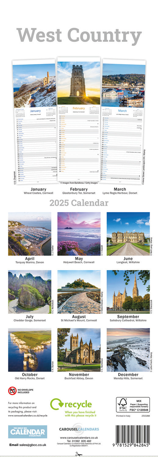 West Country Slim Calendar 2025