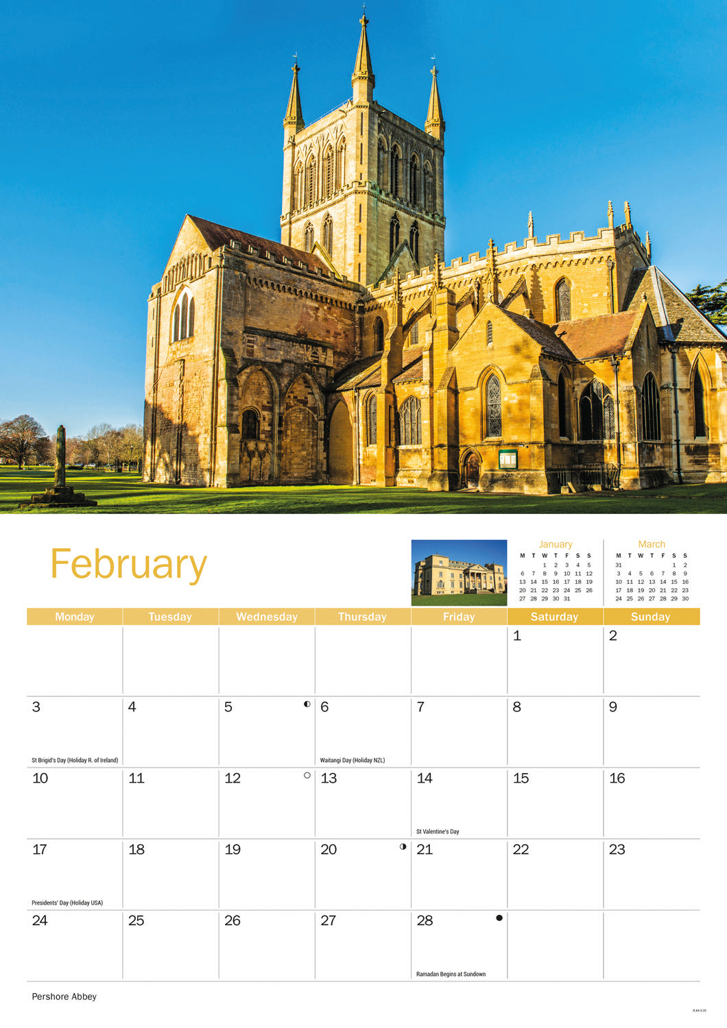 Worcestershire A4 Calendar  2025