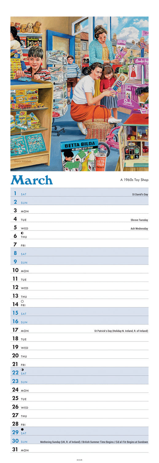 Days Gone By, Nostalgia by Trevor Mitchell Slim Calendar 2025