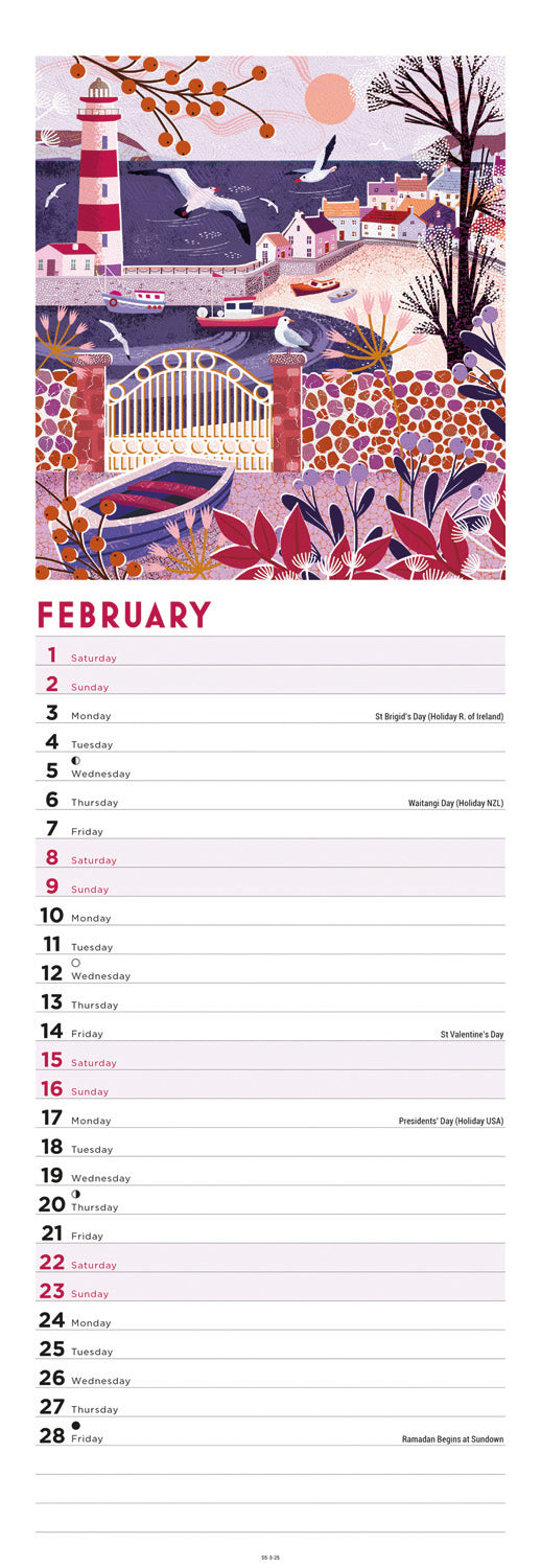 Seaside Days (PFP) Slim Calendar 2025