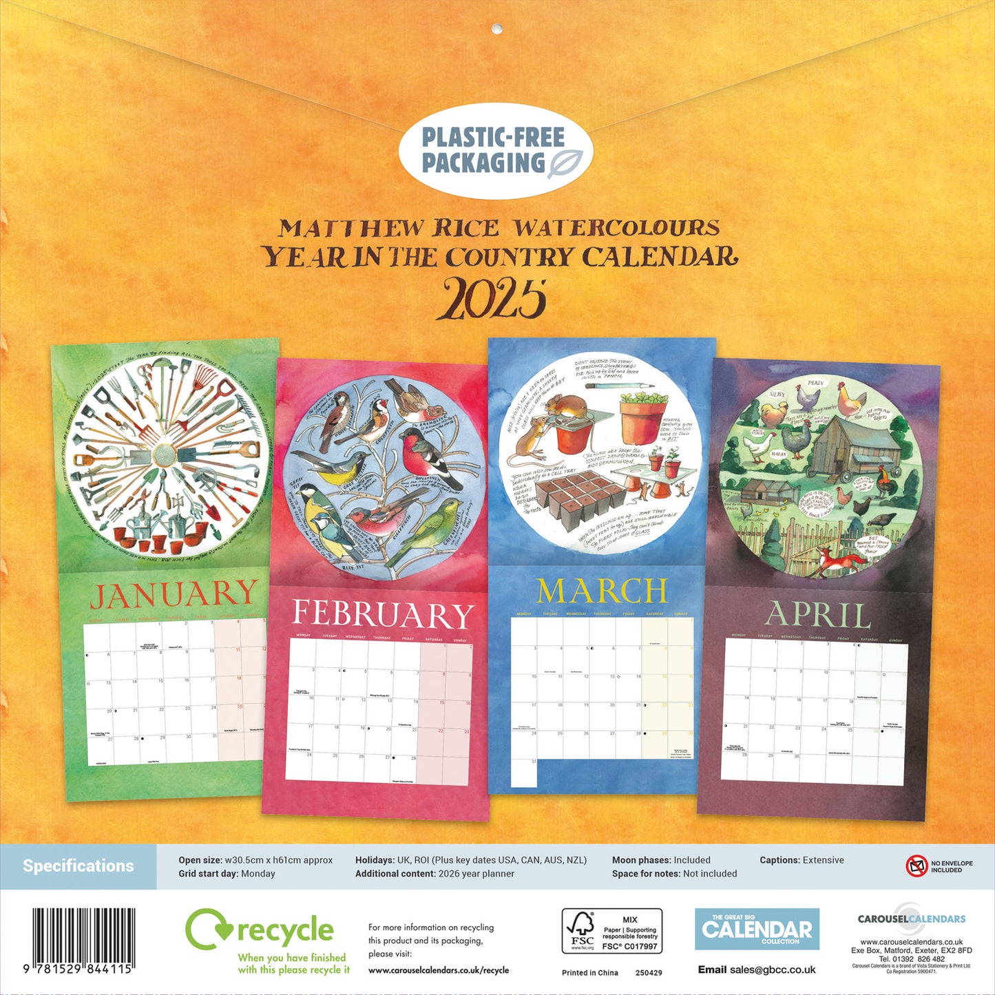 Matthew Rice, A Year in the Country (PFP) Wall Calendar 2025