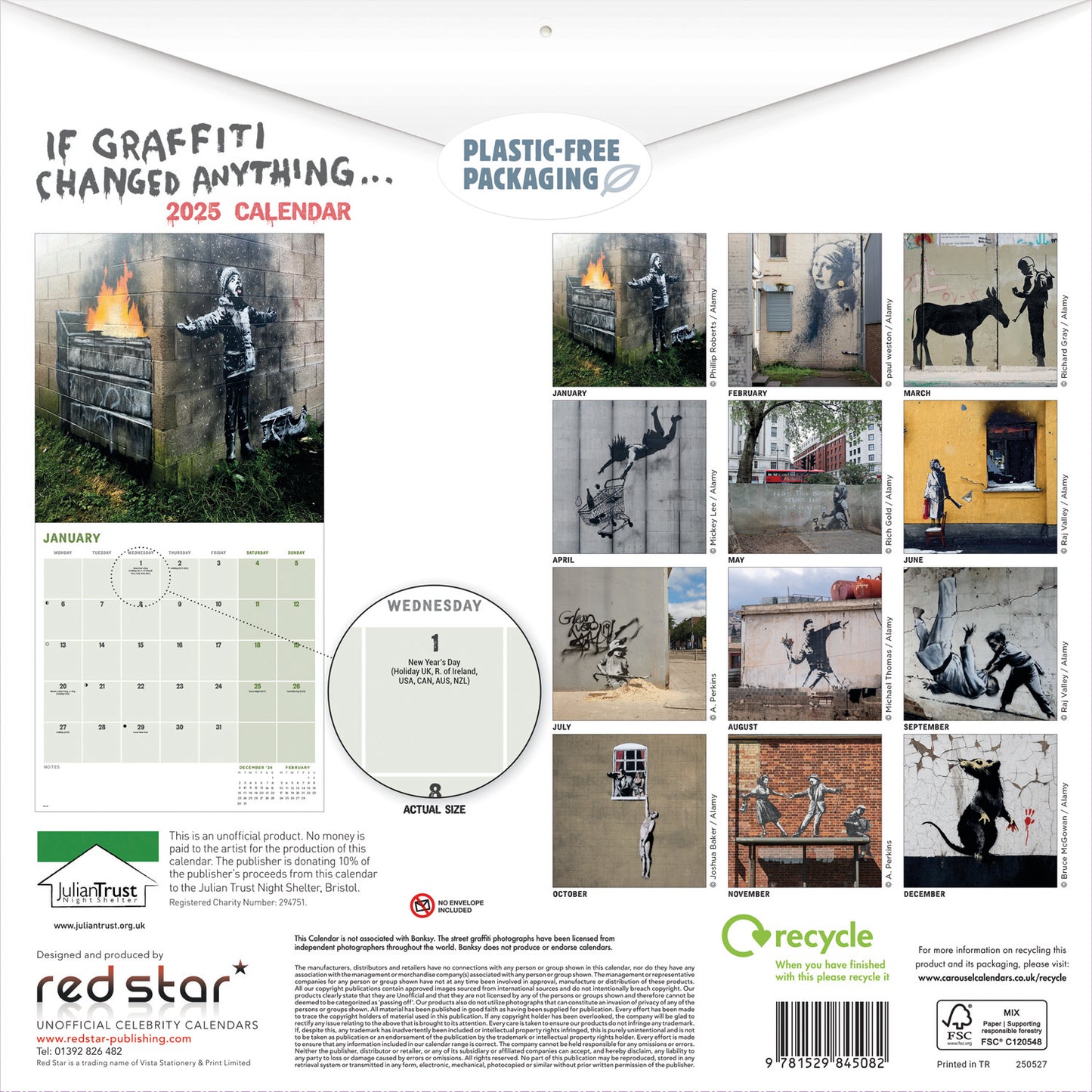 Banksy, If Graffiti Changed Anything (PFP) Wall Calendar 2025