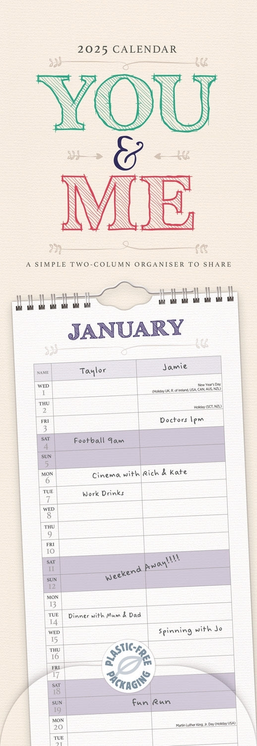 You and Me (PFP) Planner Slim Calendar 2025