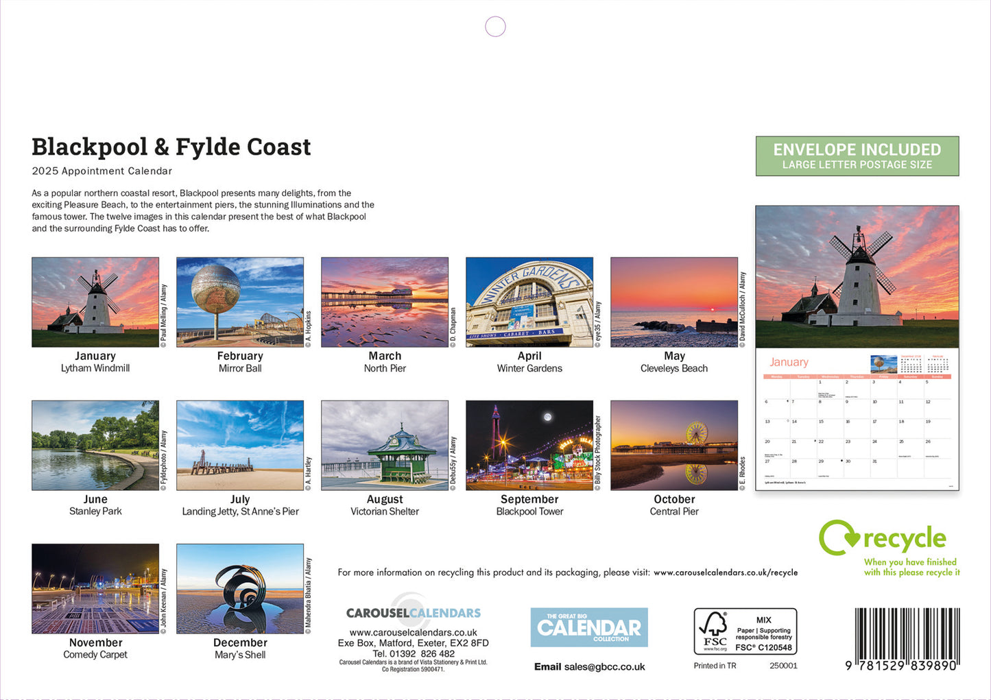 Blackpool & Fylde Coast A4 Calendar  2025