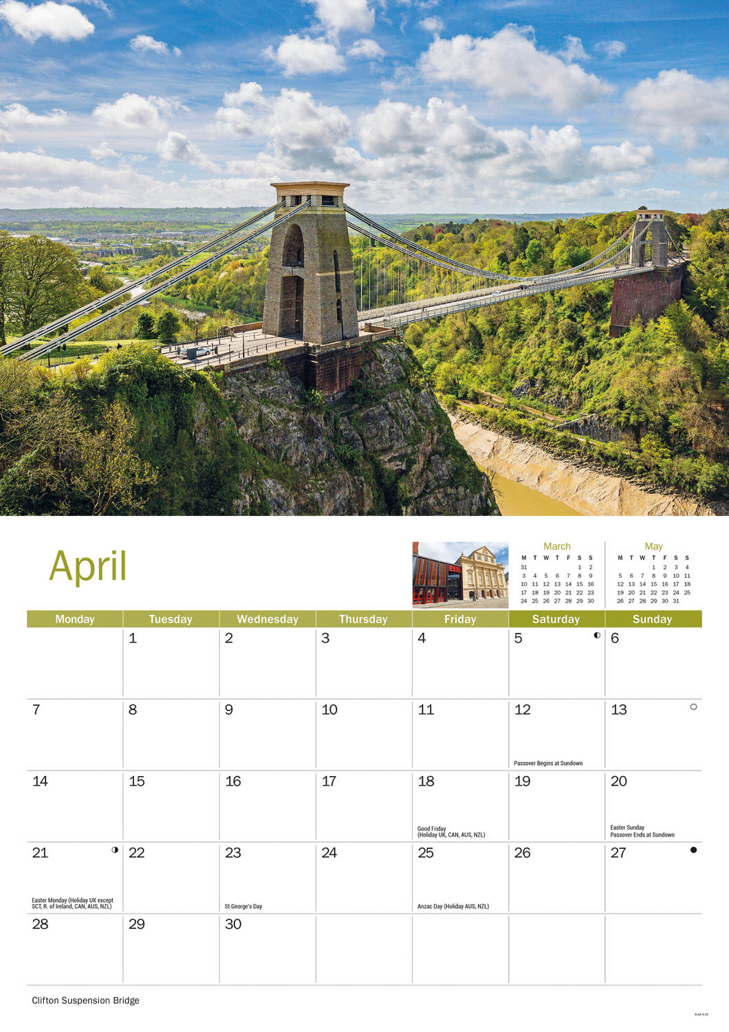 Bristol A4 Calendar  2025