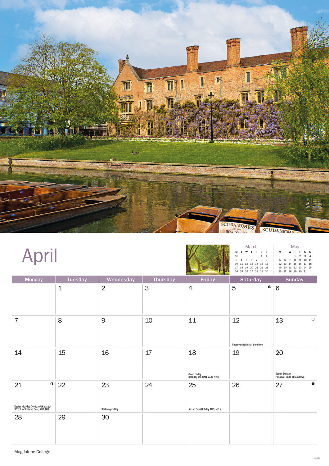 Cambridge A4 Calendar  2025