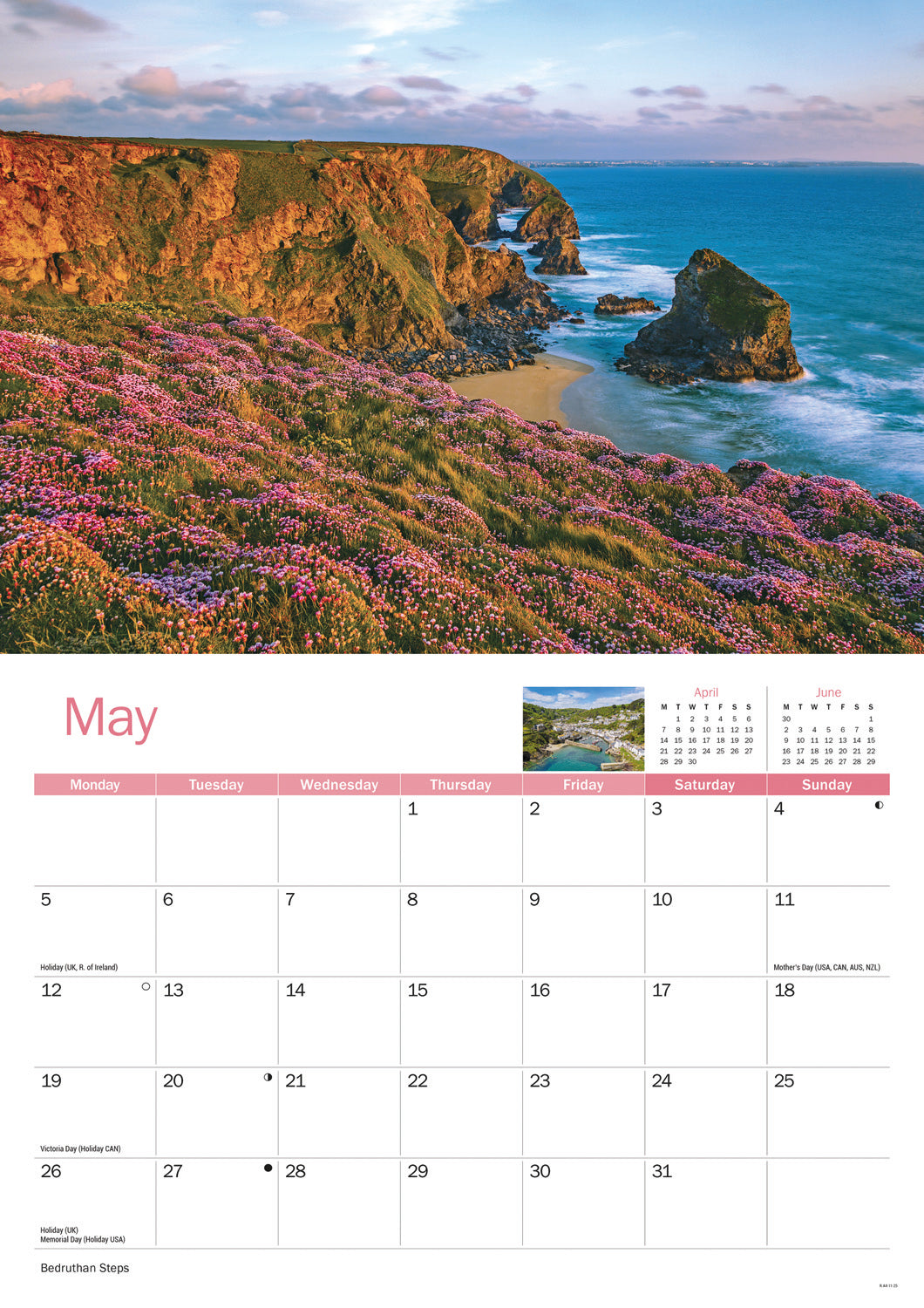 CornWall Calendar A4 Calendar  2025