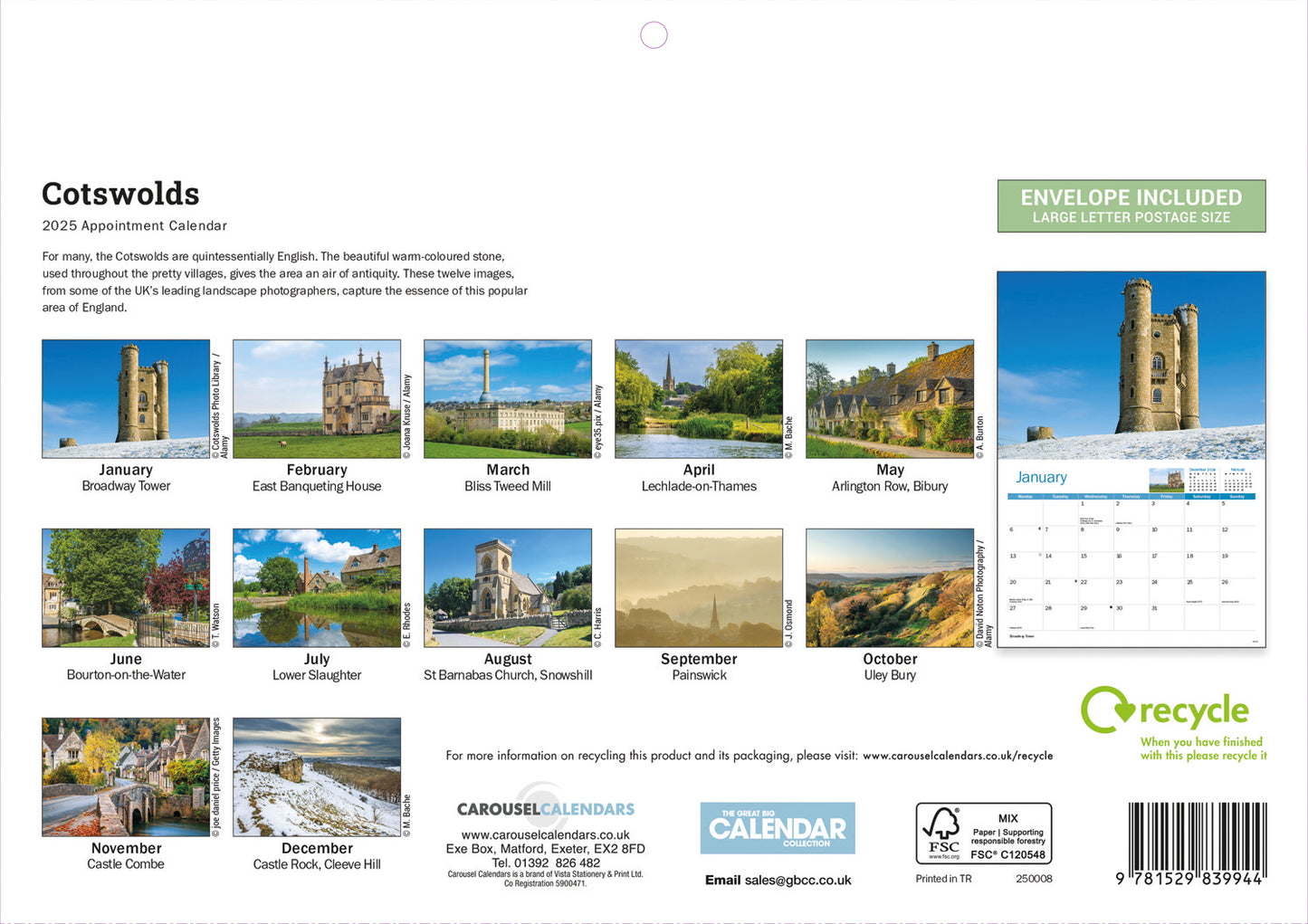 Cotswolds A4 Calendar  2025