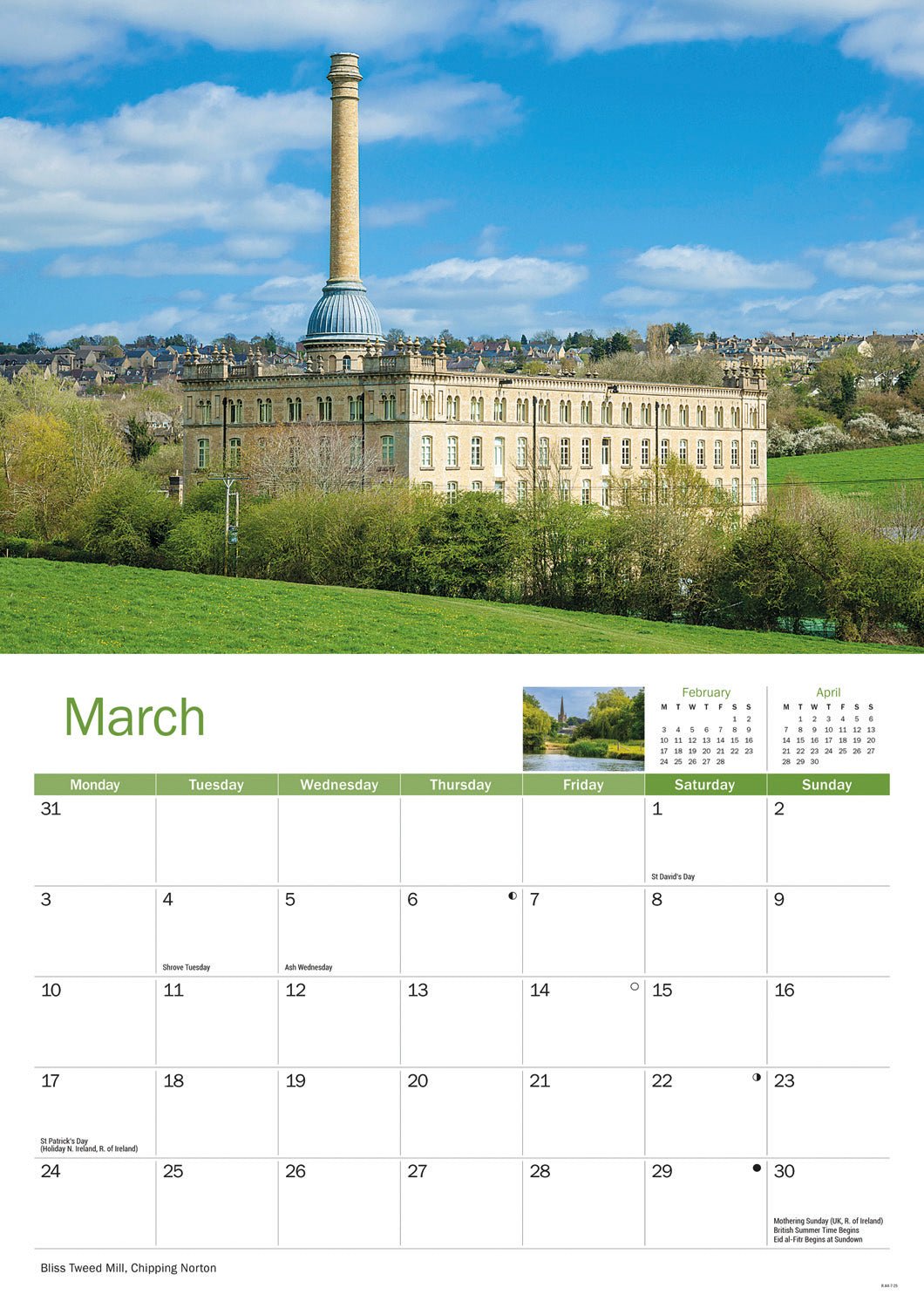 Cotswolds A4 Calendar  2025