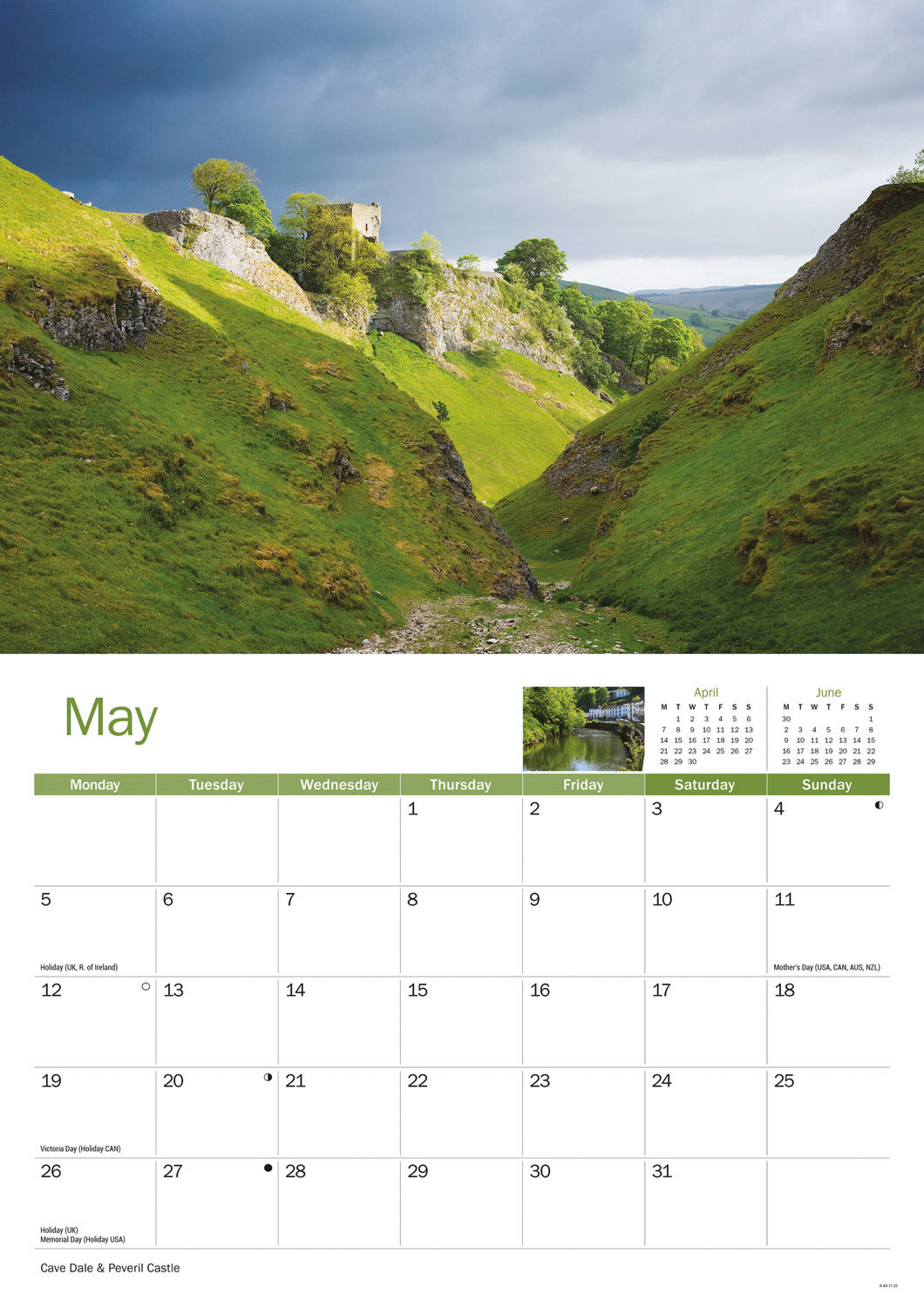 Derbyshire A4 Calendar  2025