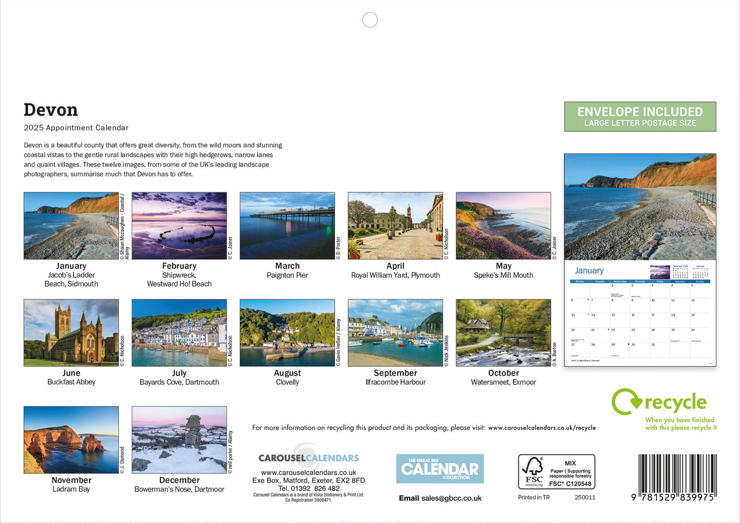 Devon A4 Calendar  2025