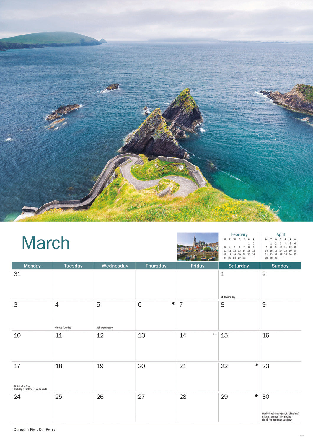 Ireland Eire A4 Calendar 2025