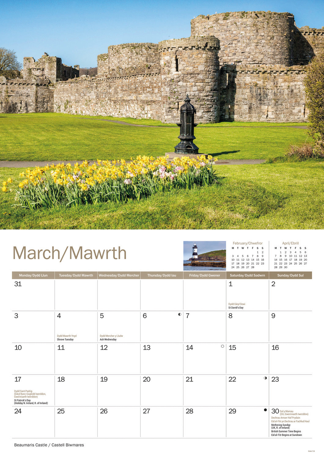 Isle of Anglesey A4 Calendar  2025