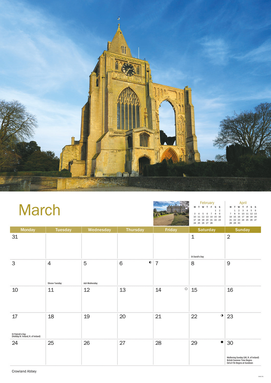 Lincolnshire A4 Calendar  2025