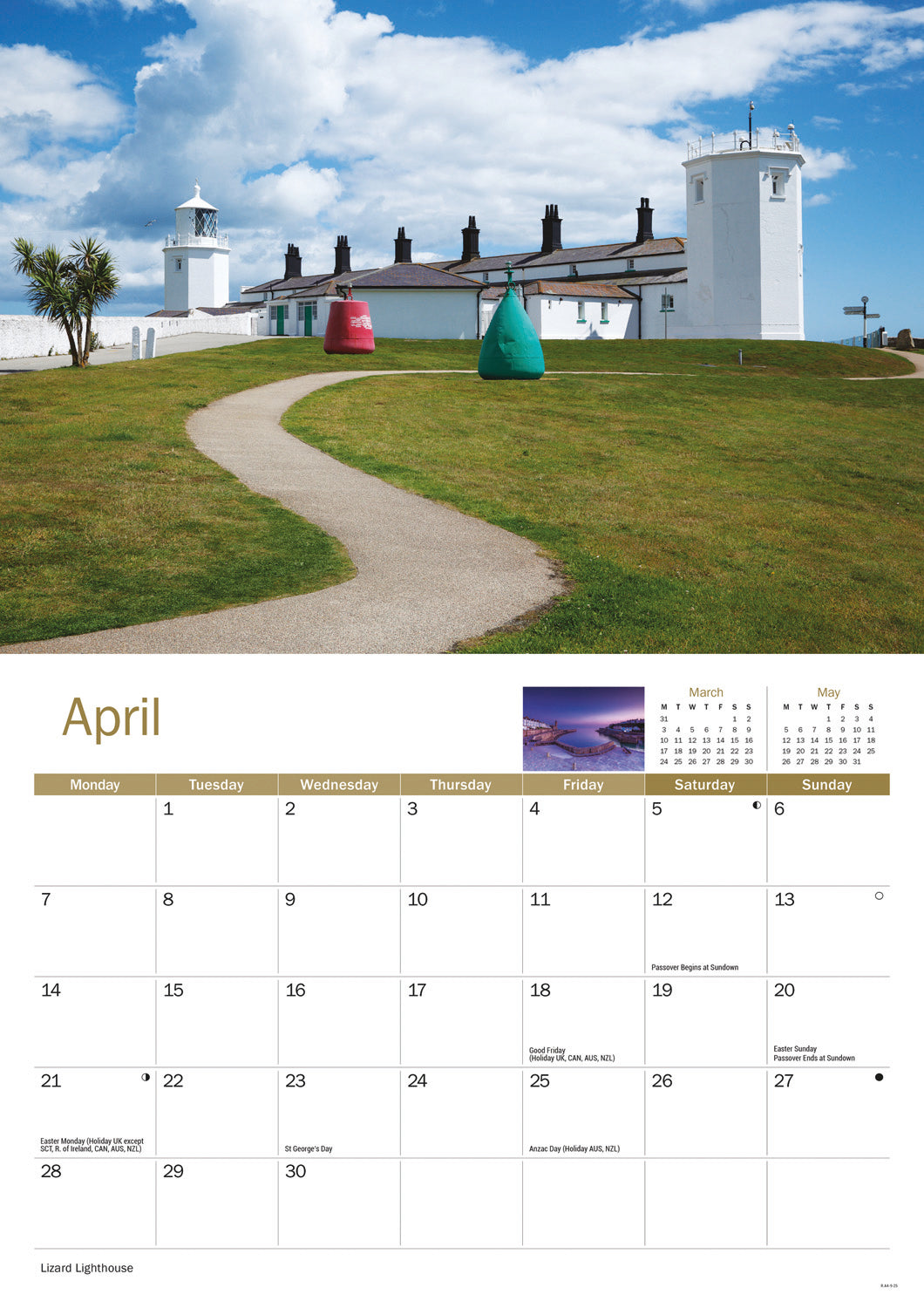 Lizard Peninsula A4 Calendar  2025