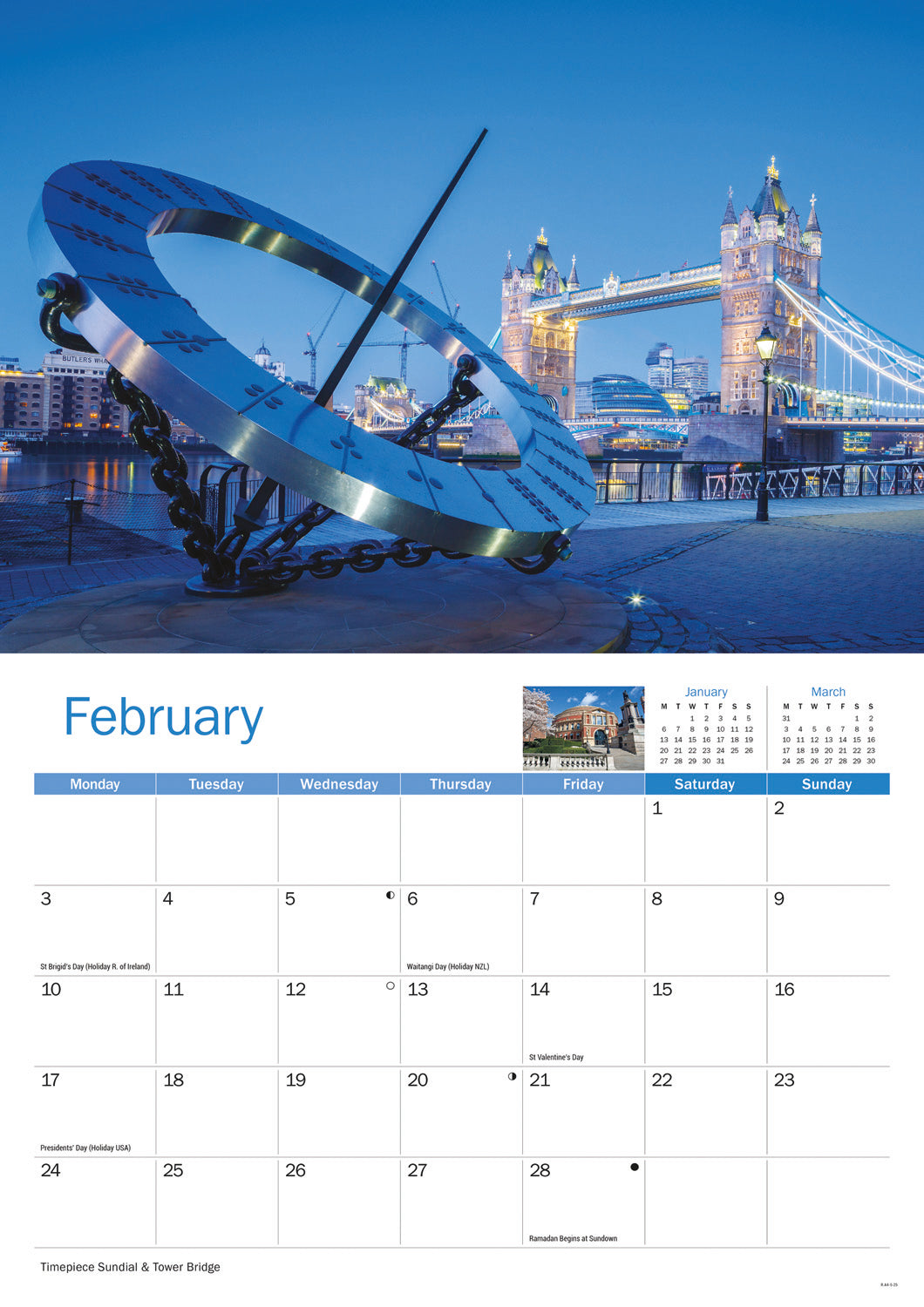 London A4 Calendar  2025