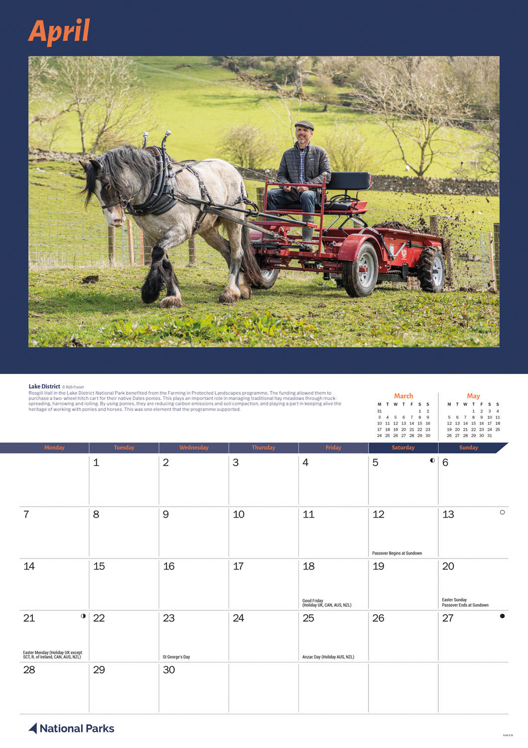 National Parks A4 Calendar  2025