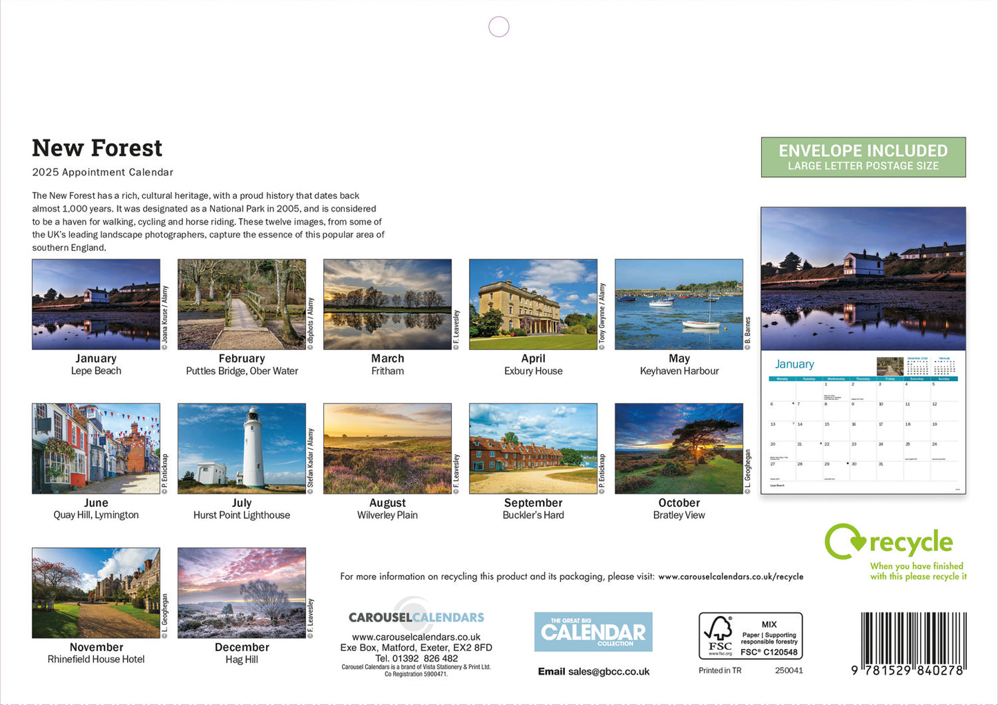 New Forest A4 Calendar  2025