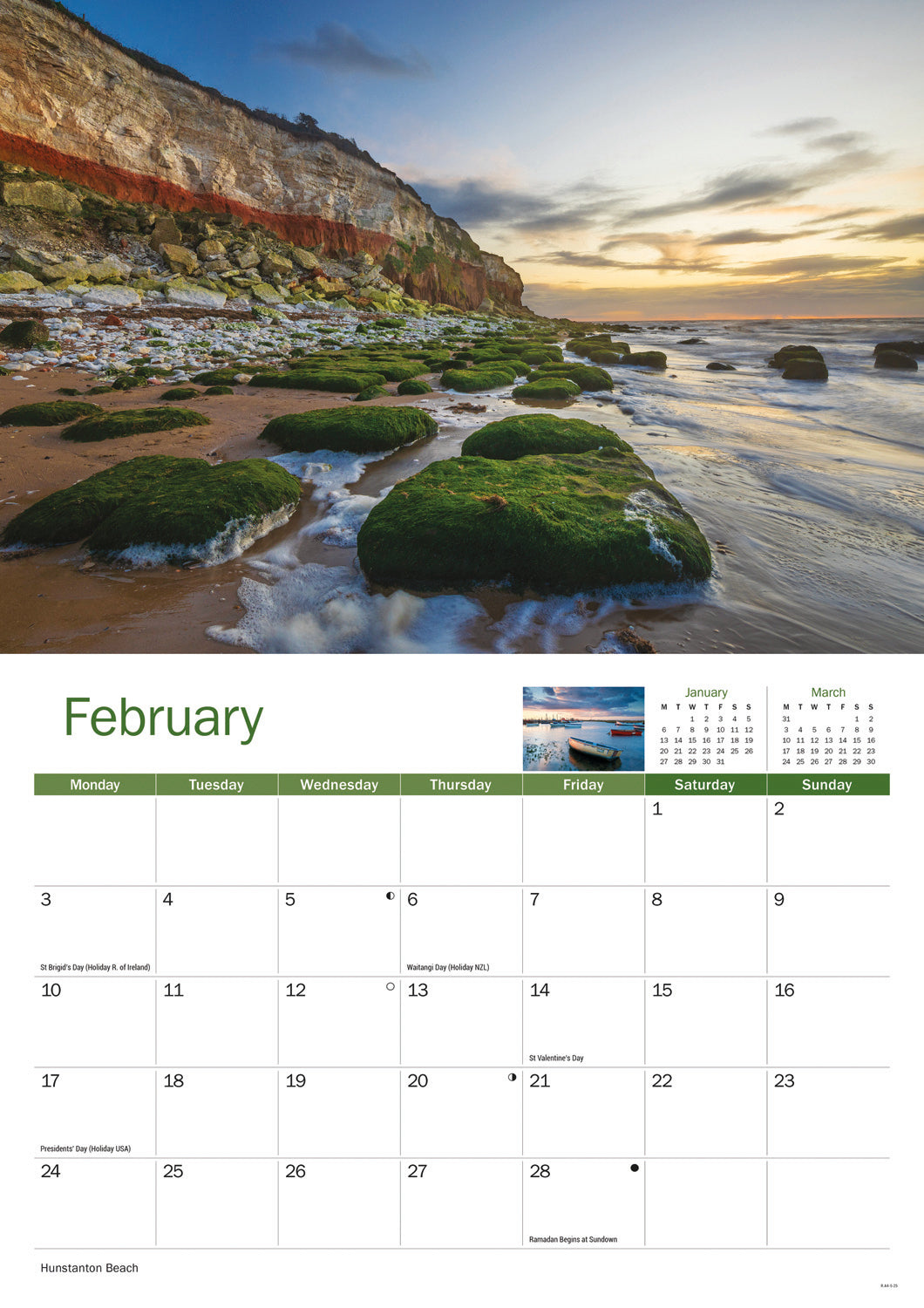 Norfolk Coast A4 Calendar  2025