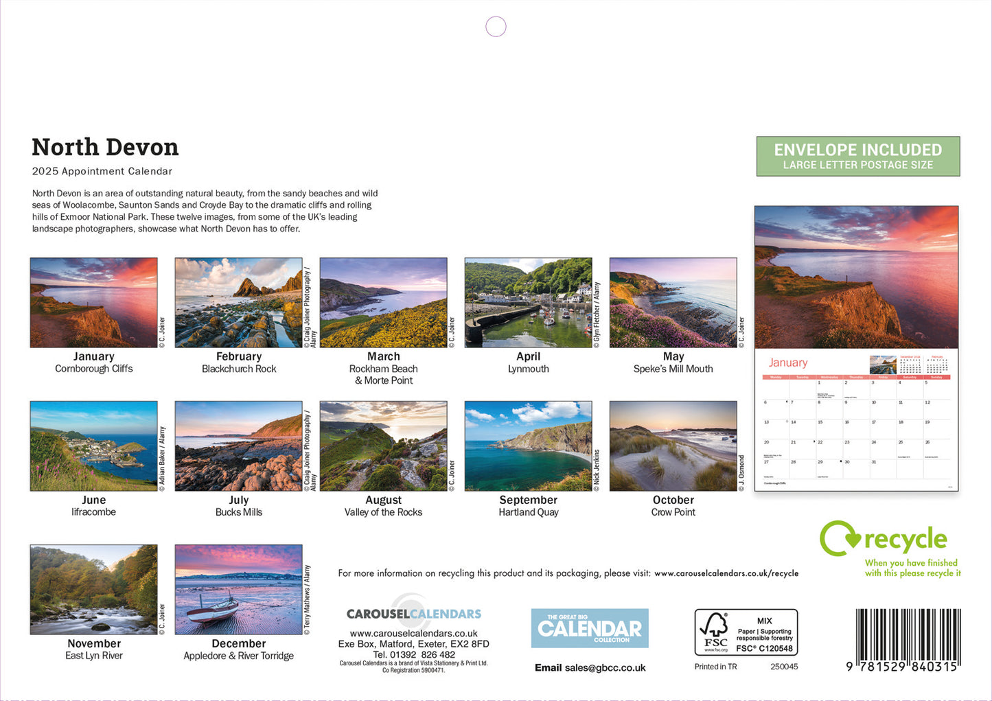 North Devon A4 Calendar  2025