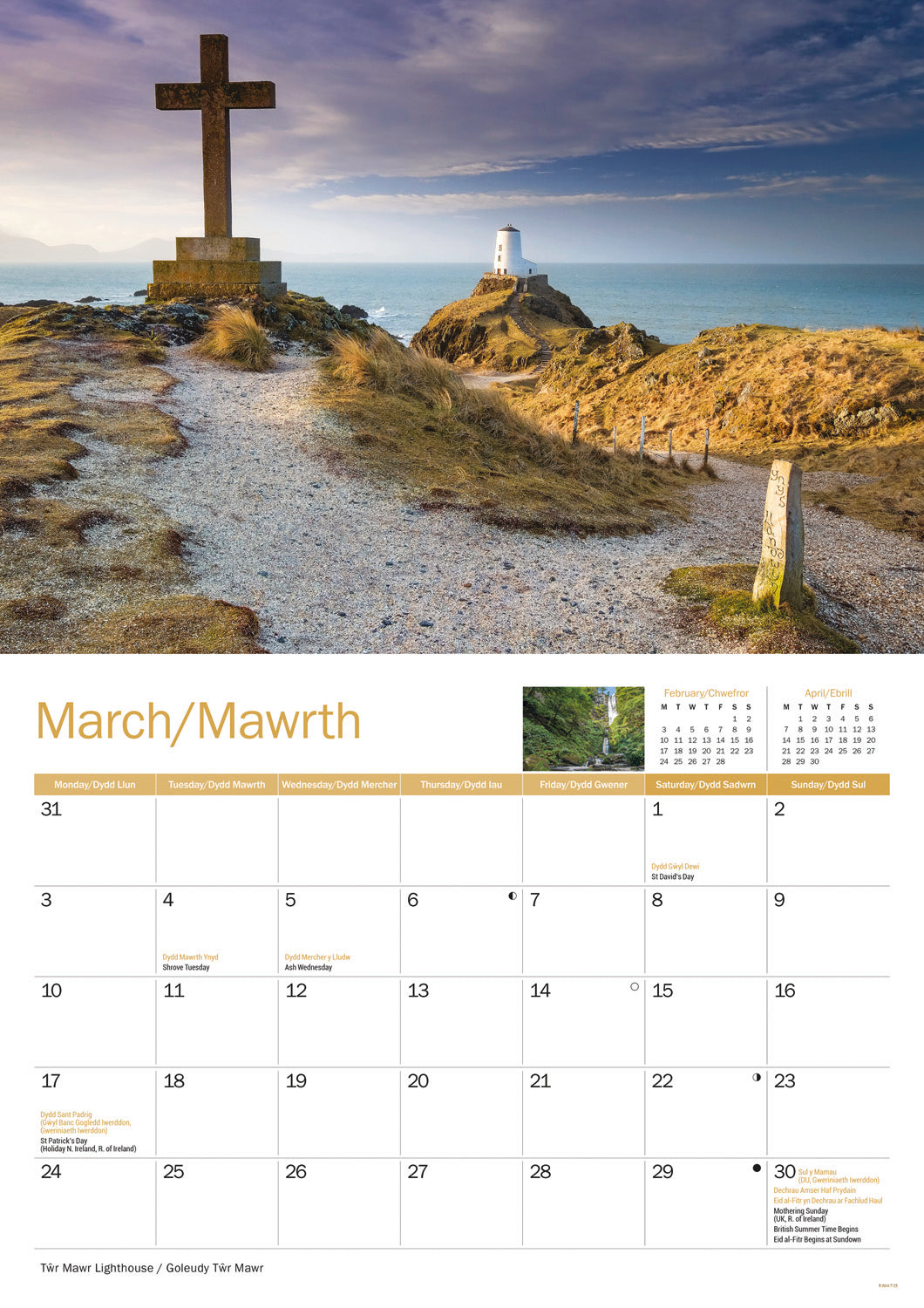 North Wales A4 Calendar  2025