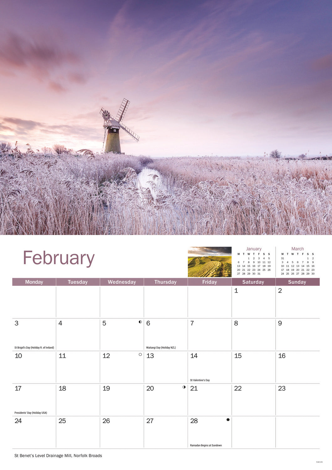 Rural Britain A4 Calendar  2025