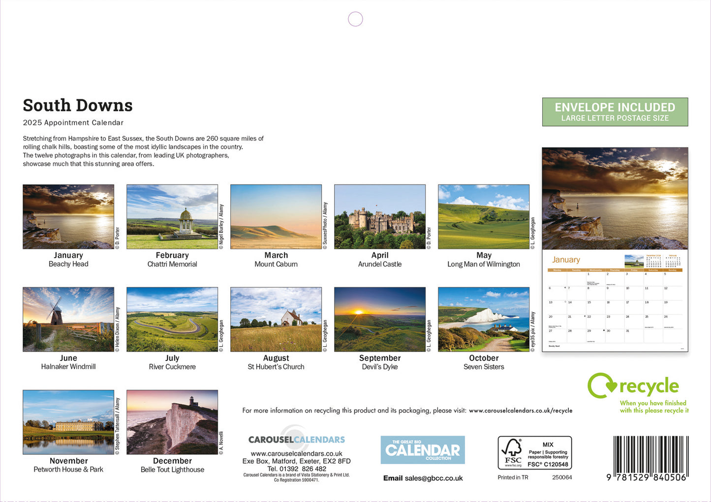 South Downs A4 Calendar  2025