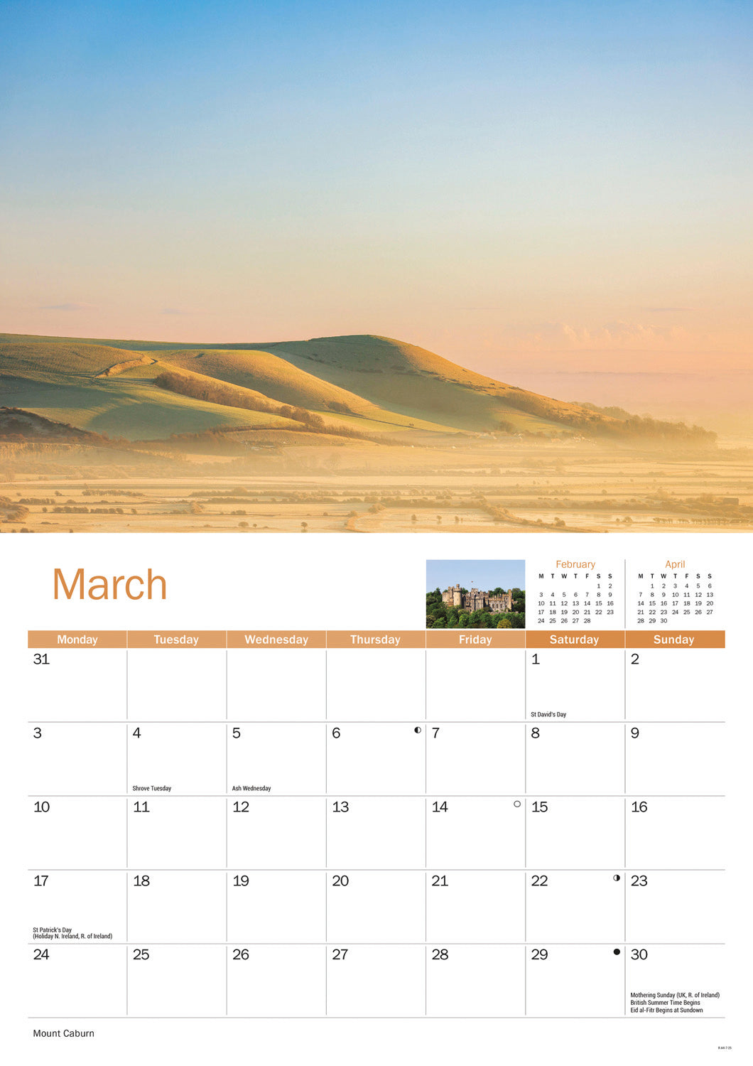 South Downs A4 Calendar  2025