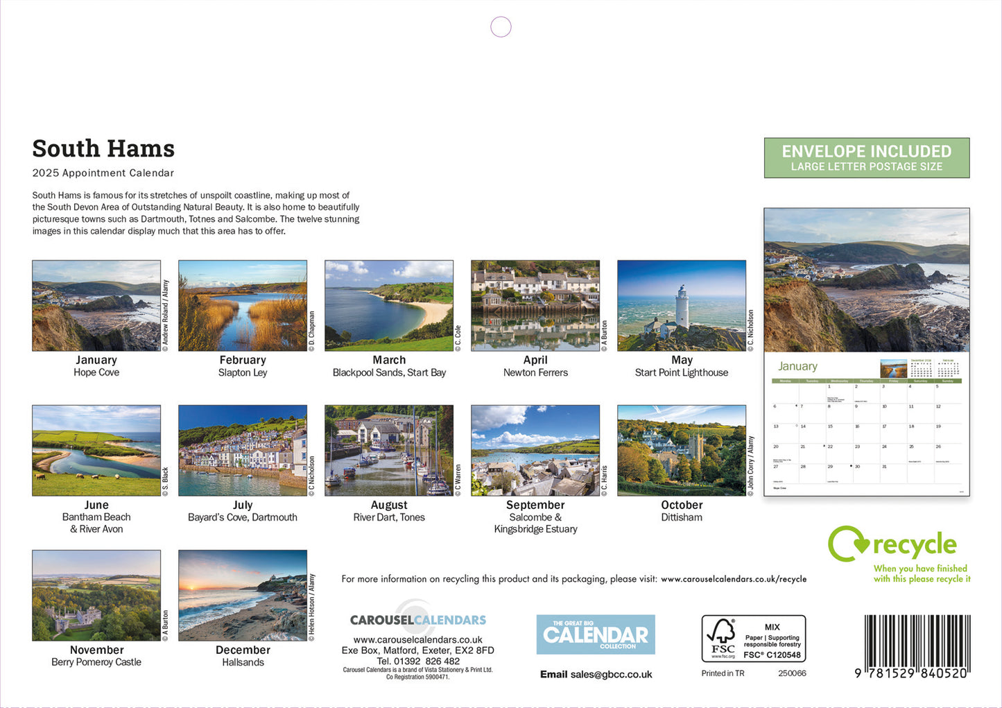 South Hams A4 Calendar  2025