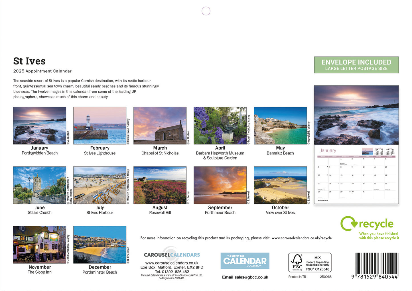 St Ives A4 Calendar  2025