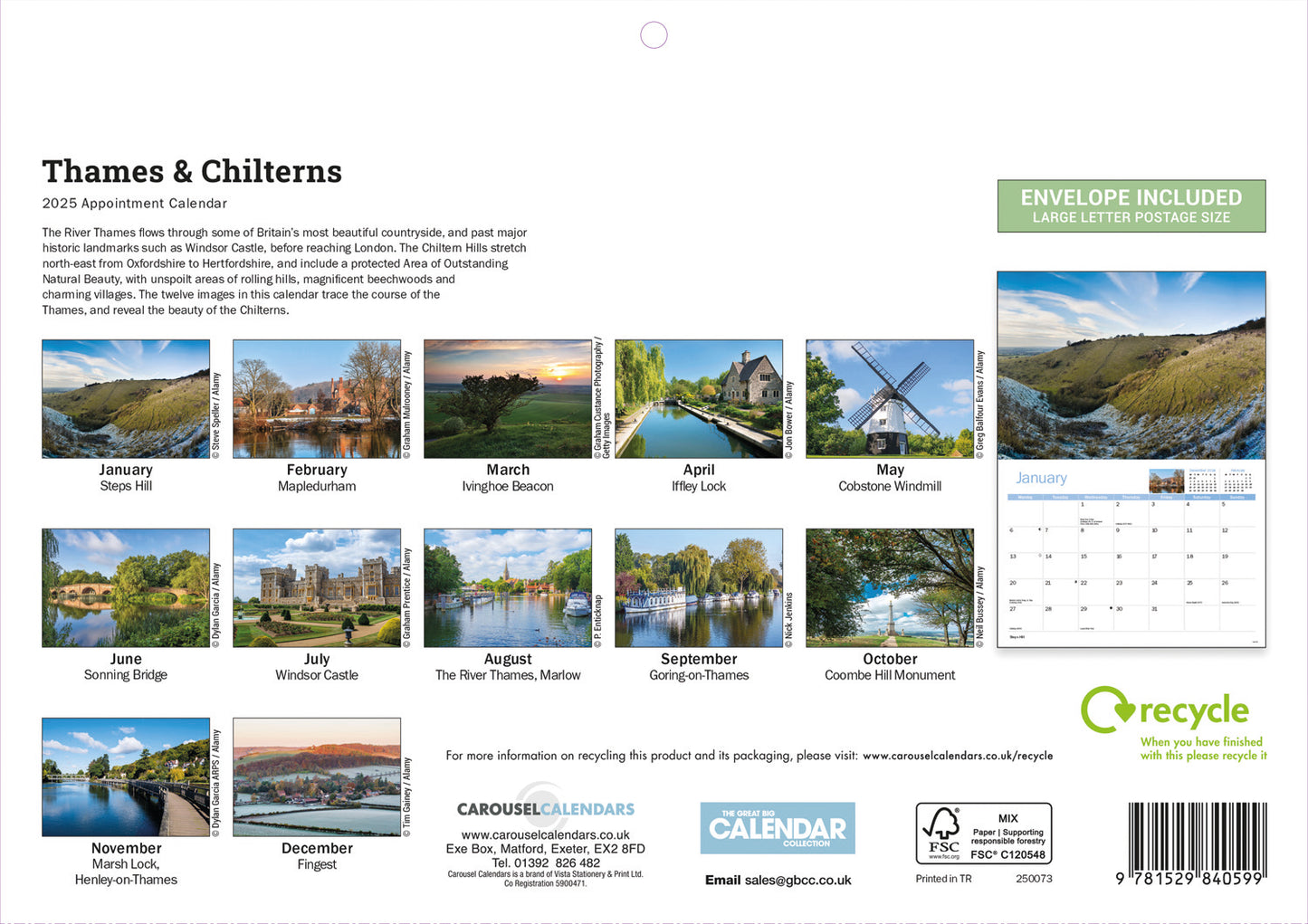 Thames & Chilterns A4 Calendar  2025