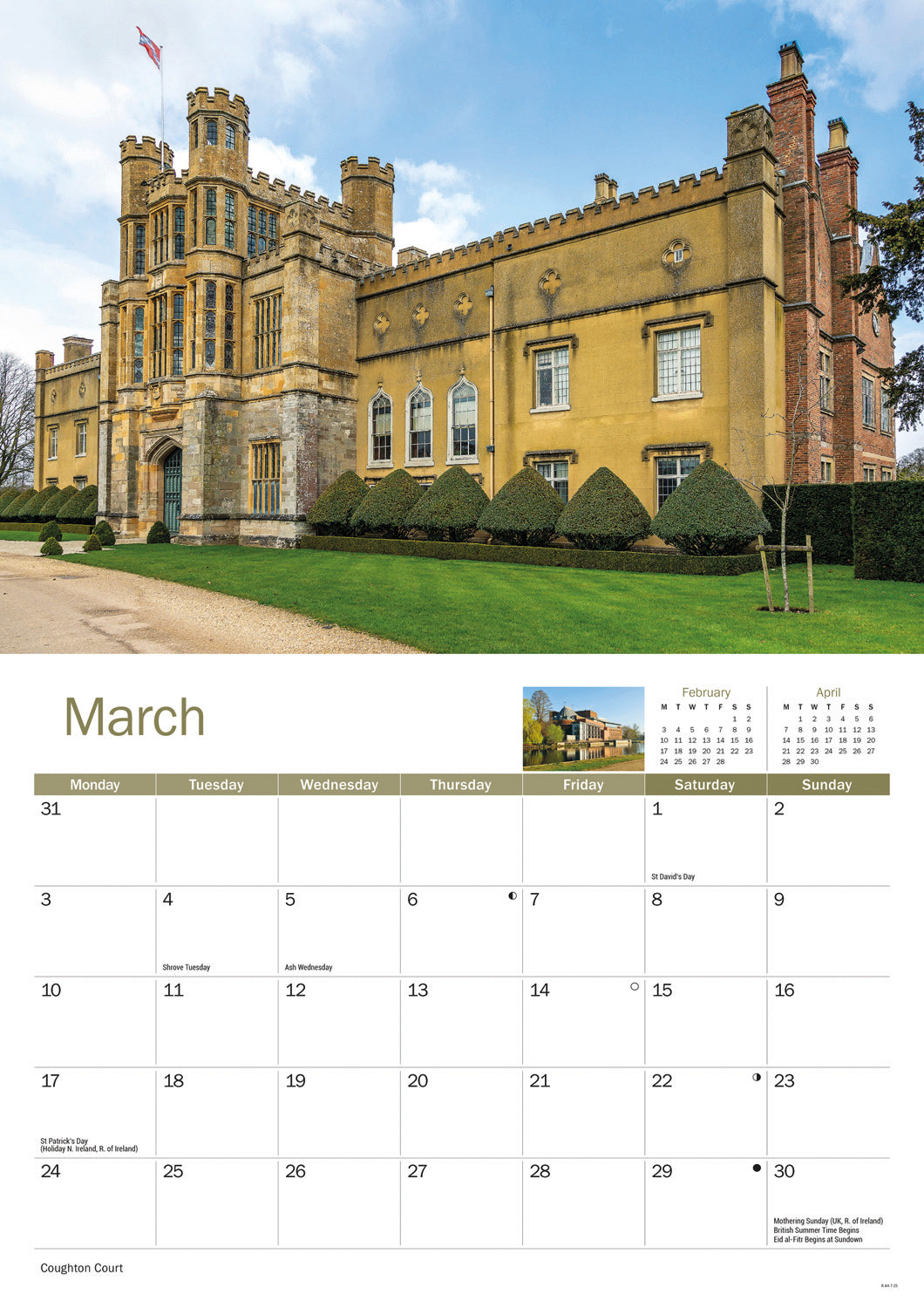 Warwickshire A4 Calendar  2025