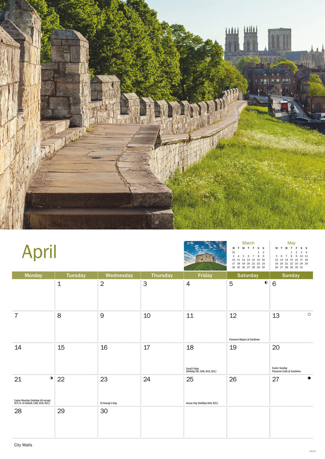 York A4 Calendar  2025