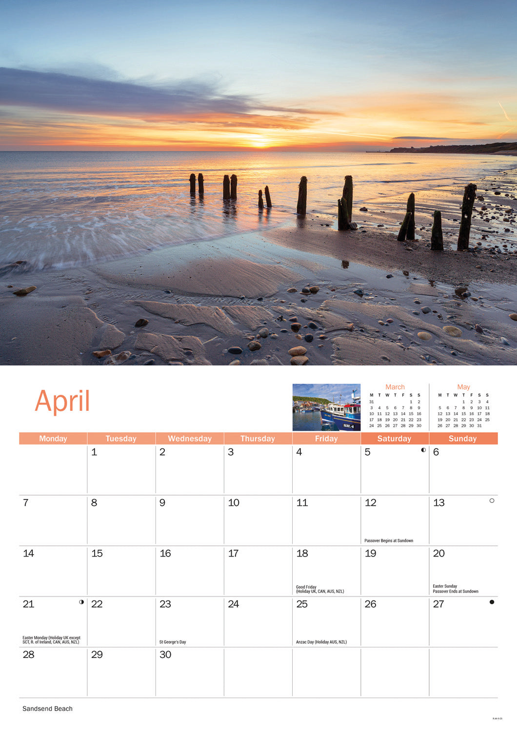 Yorkshire Coast A4 Calendar  2025