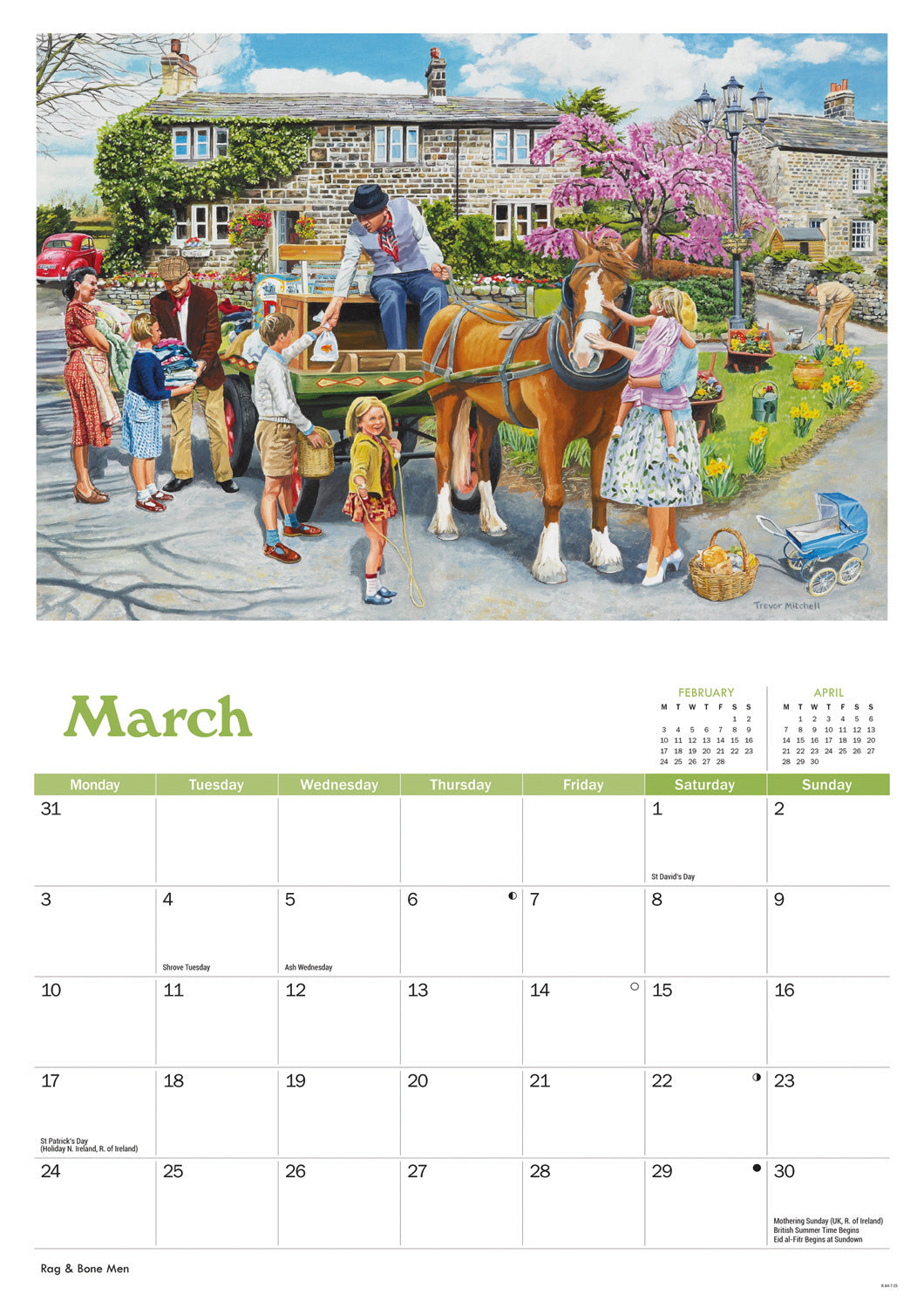 Golden Days, Trevor Mitchell A4 Calendar  2025