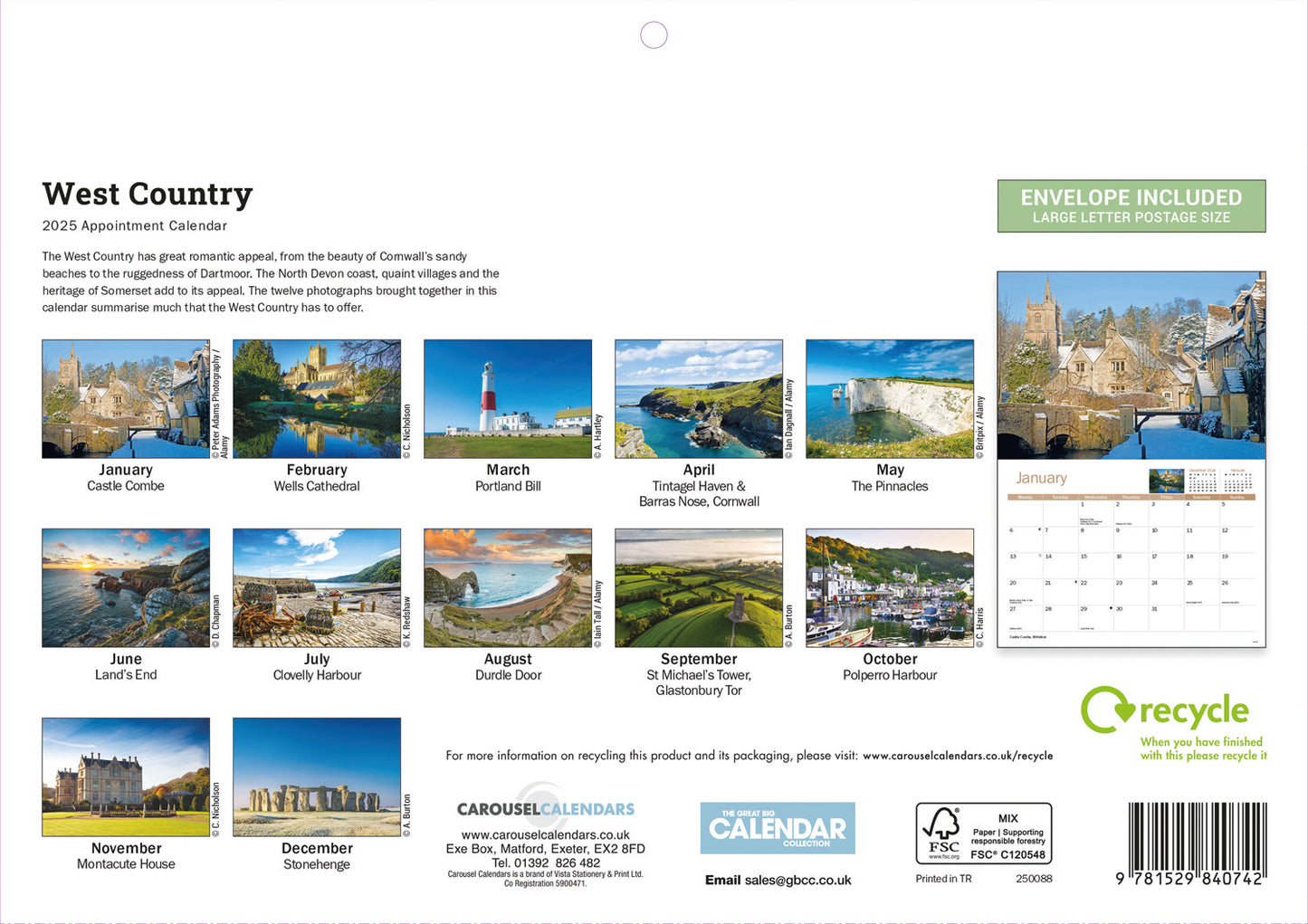 West Country A4 Calendar  2025