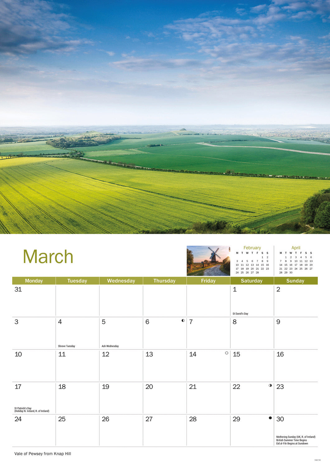 Wiltshire A4 Calendar  2025