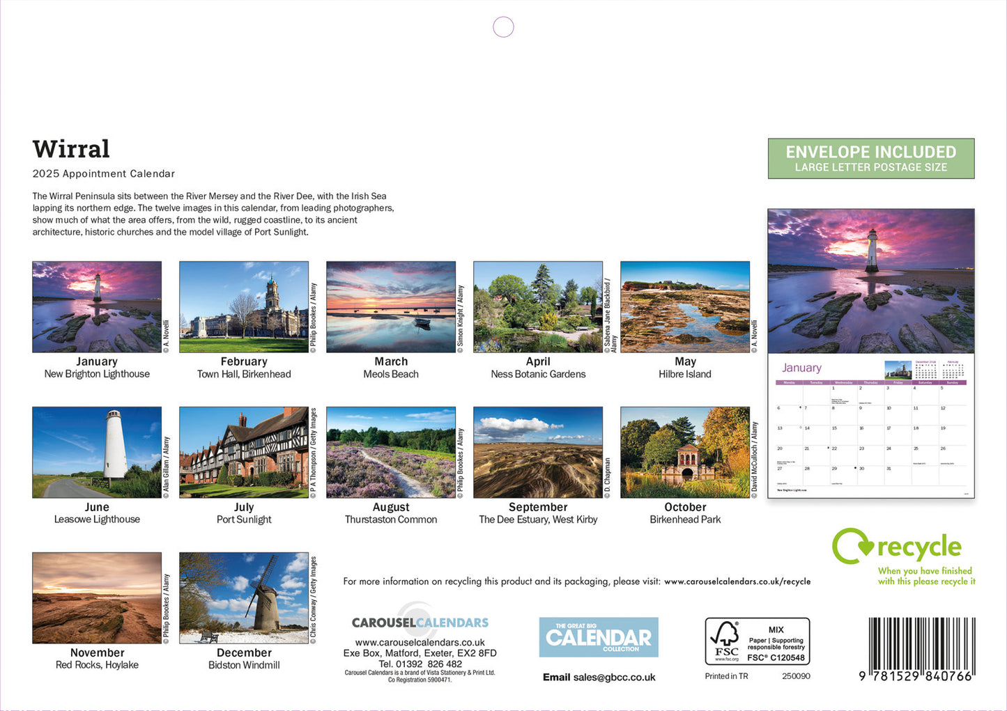 Wirral A4 Calendar  2025