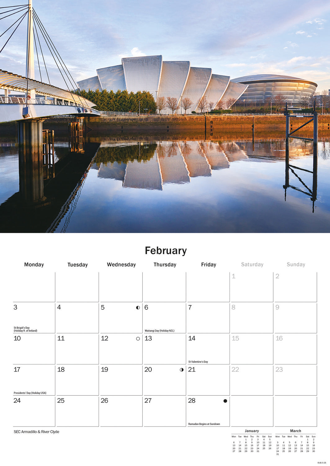 Glasgow A5 Calendar 2025