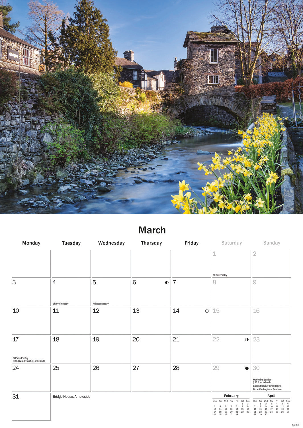 Lake District A5 Calendar 2025