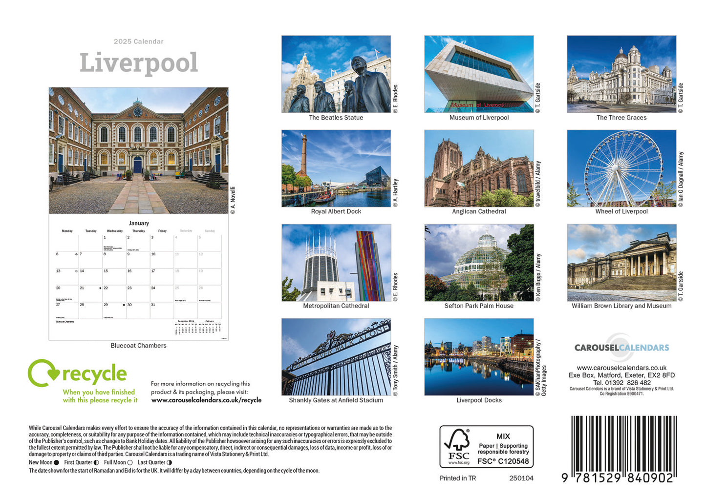 Liverpool A5 Calendar 2025