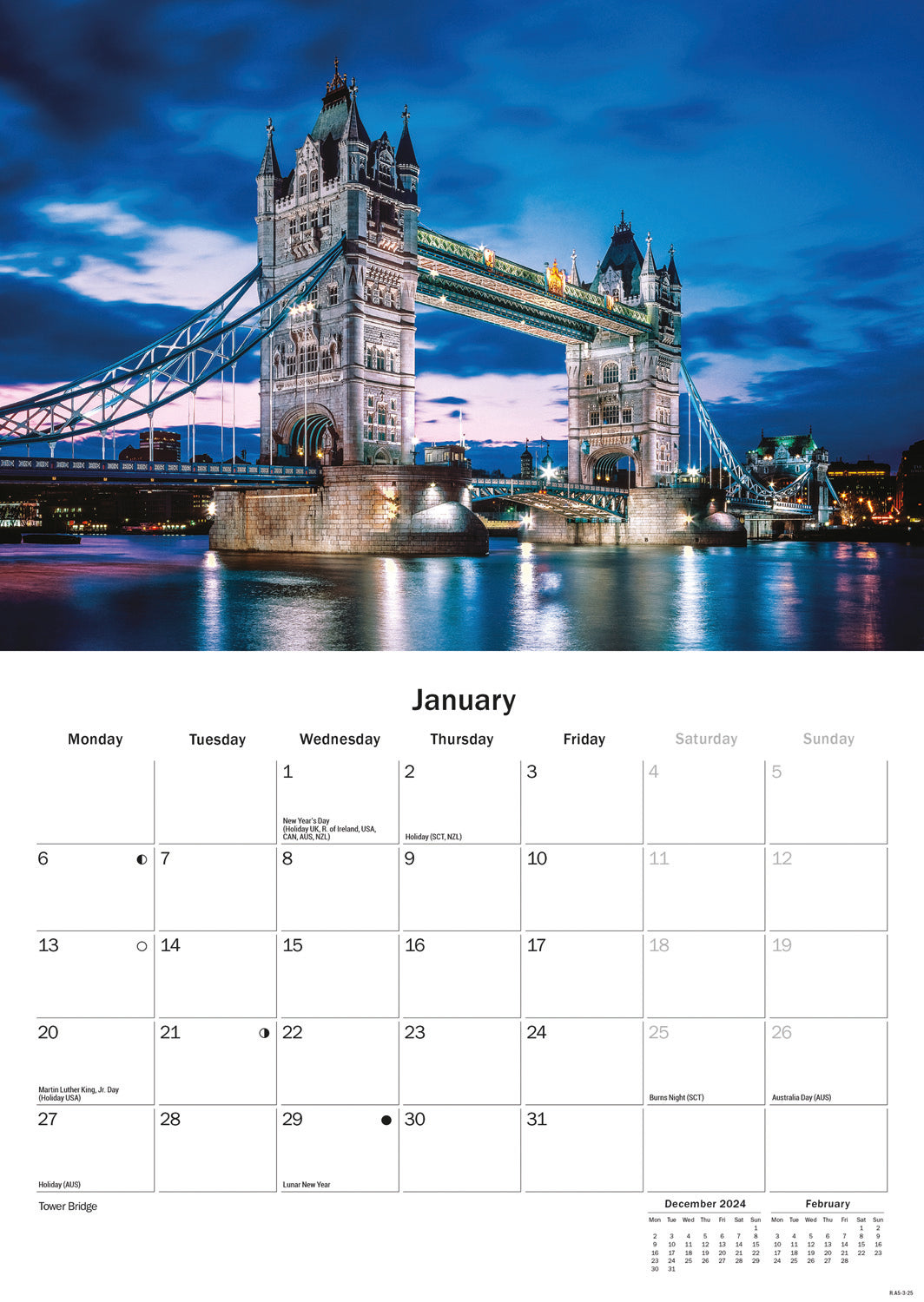 London A5 Calendar 2025